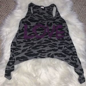 Wet Seal Bedazzled Leopard Design Racerback Tank